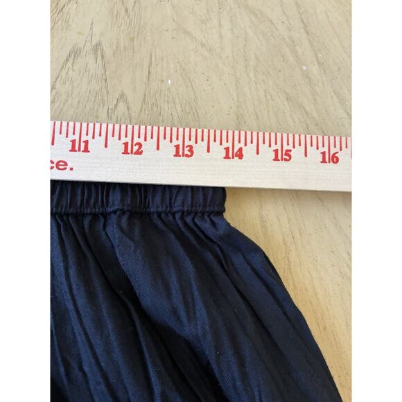 VTG Western Prairie Crinkle Maxi Skirt L Black Whimsygoth Boho Hippie Peasant 80 - Picture 12 of 16